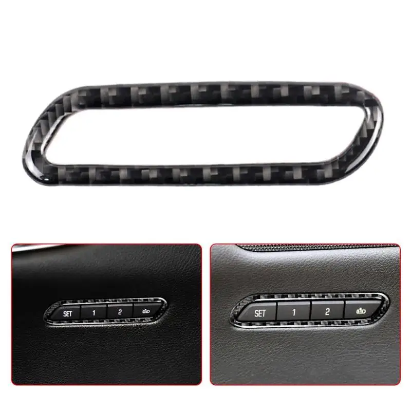 Carbon Fiber Seat Adjust Switch Button Trim Cover Sticker for Cadillac XT5 Car interior Decorative strip frame 105mm*35mm
