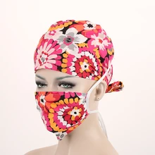 Viaoli 2017 autumn and winter new printed surgical cap beauty plastic surgery hospital cotton surgical masks send masks
