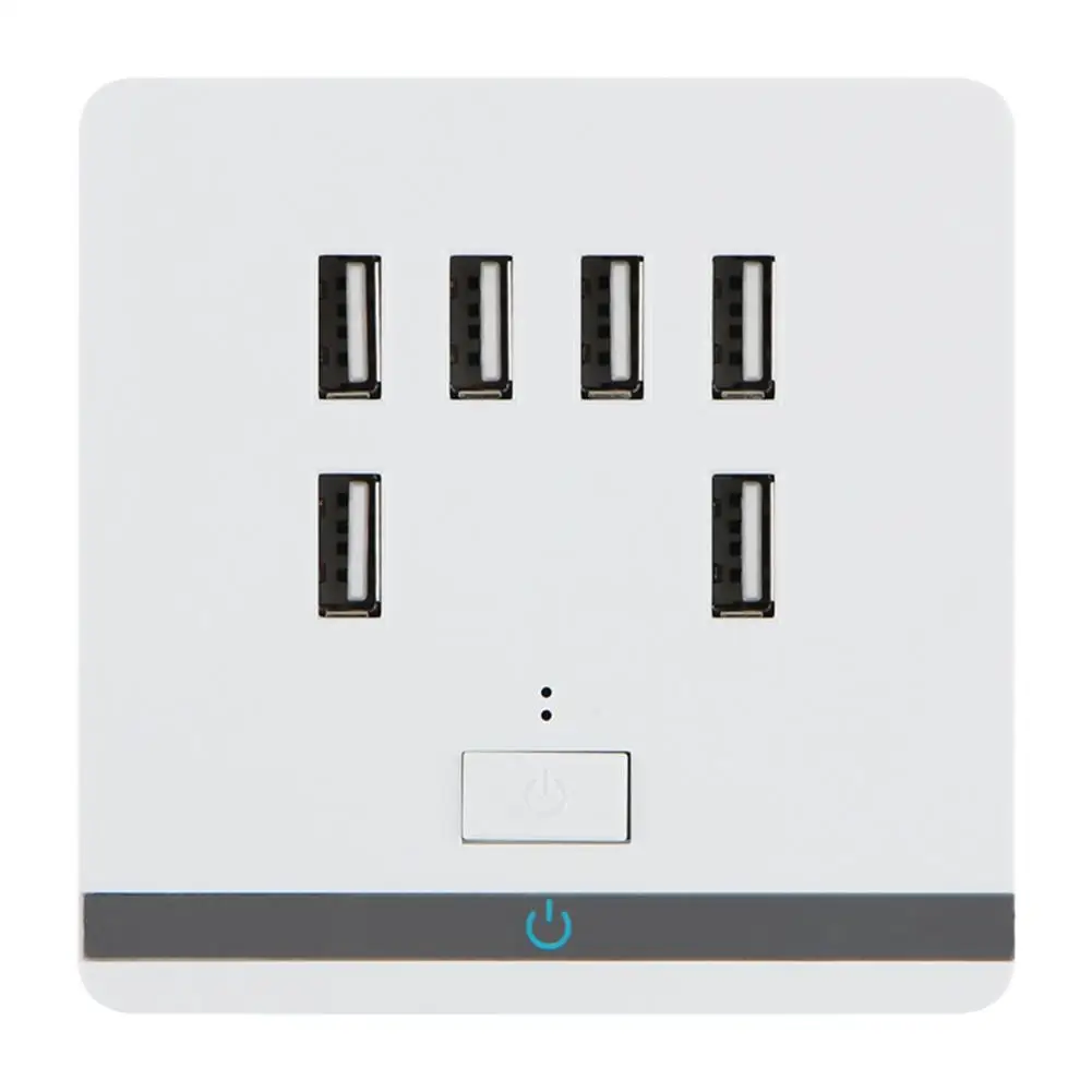 Настенное зарядное устройство USB 3 4a с 6 портами розетка панель