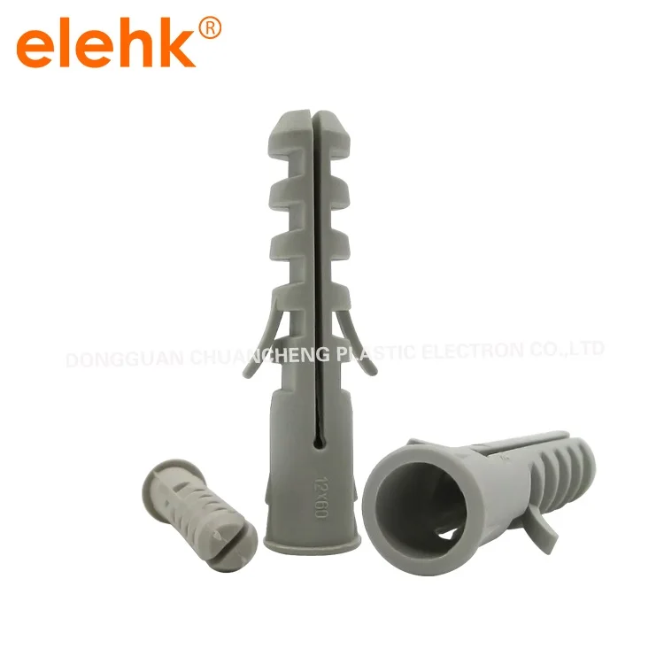 100pcs 8x40mm Anchor Plastic Expansion Pipe Tube Wall Plugs Soild Wall