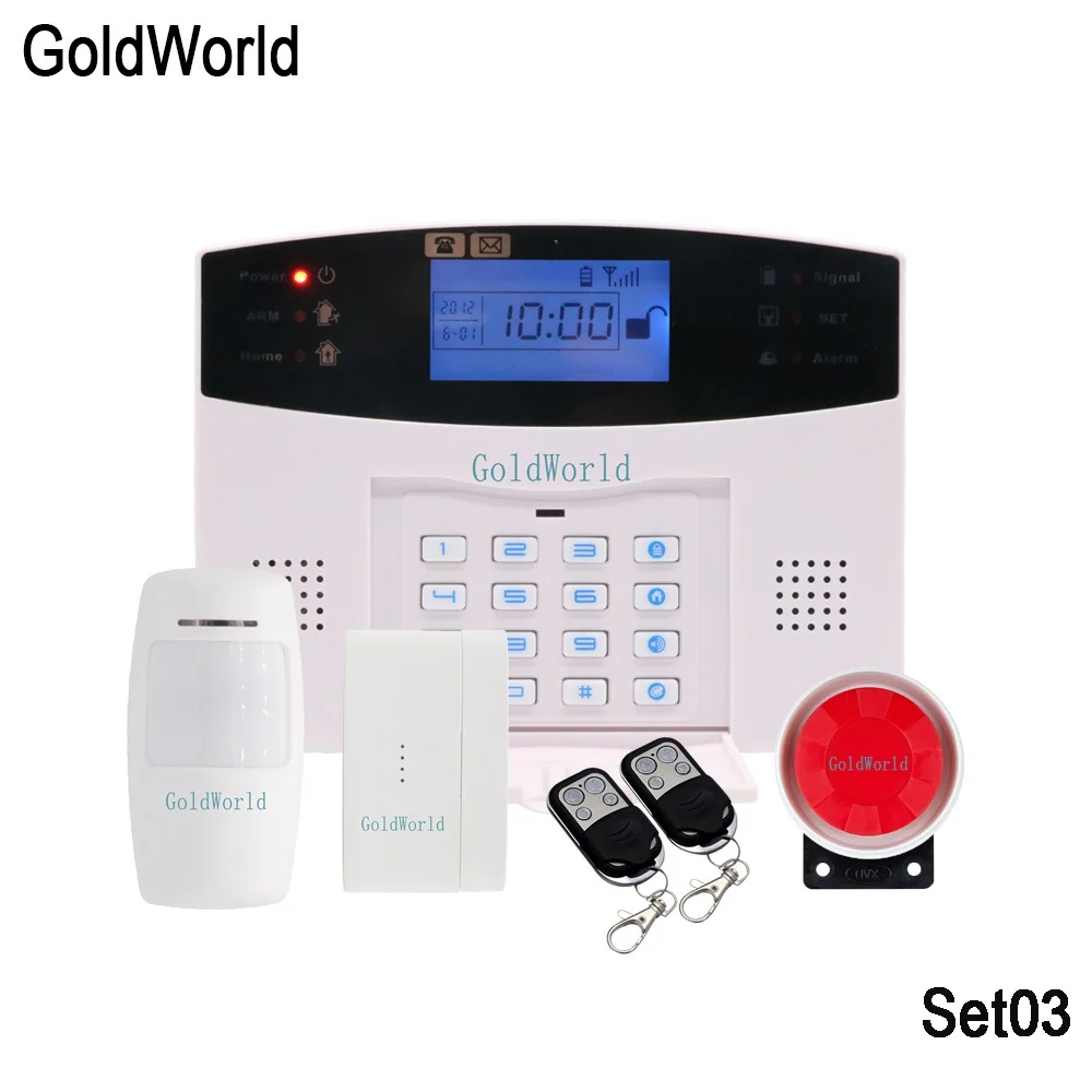 99 Zone беспроводная домашняя безопасность lcd Беспроводная GSM сигнализация клавиатура охранная сигнализация с датчиками движения Pir - Цвет: set03