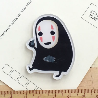 Anime  Spirited Away Faceless Men Cosplay Acrylic Badges No Face Brooch Pin Backpack Clothes Cute Decoration Brooches (3)
