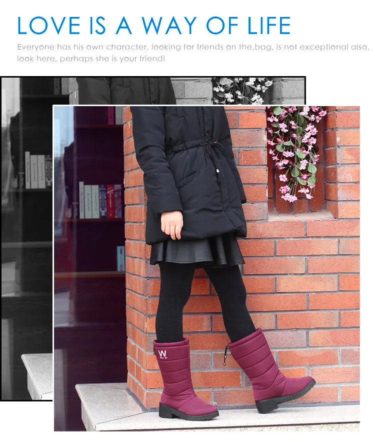 Ботинки женские нескользящие зимние ботинки с кисточками модная зимняя теплая Повседневная обувь до середины икры с толстой плюшевой подкладкой австралийская Женская водонепроницаемая резиновая обувь