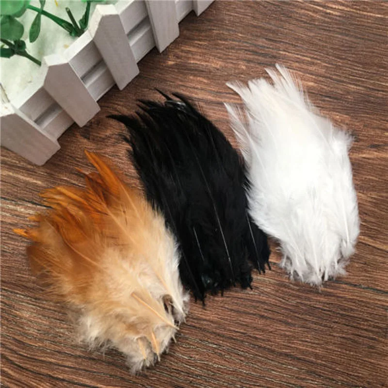 

50pcs White Black Color 10-15cm Pheasant Chicken Feathers For Crafts Rooster Plumas DIY jewelry Dreamcather Earring Decoration