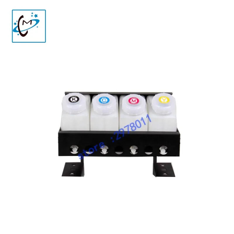

Hot sale !!! Outdoor piezo photo printer Mutoh Roland lecai 4 color Continuous Ink bulk Supply System inks bottle sub tank