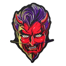 Железные нашивки для одежды Красный Дьявол нашивка для мотоцикла вышивка Железная на заказ нашивка металлическая музыка рокер наклейки для куртки