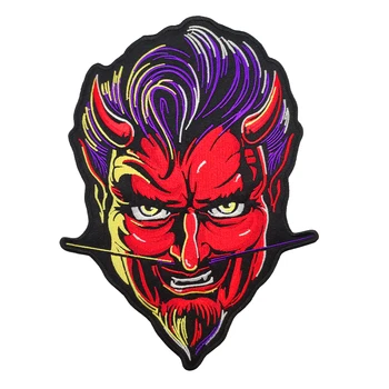 

Iron Patches For Clothing THE RED DEVIL PATCH Motorcycle Embroidery Iron-On Custom Patch Metal Music Rocker Stickers For Jacket