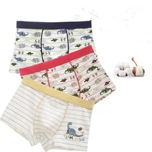 3 шт./лот для маленьких мальчиков натуральный хлопок мягкие Боксеры Трусы-шорты Детская стильная футболка с изображением персонажей видеоигр "дышащее" нижнее белье трусы-боксеры для мальчика-подростка трусы От 2 до 13 лет