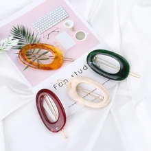 1 шт. в корейском японском стиле, акриловые полимерные заколки для волос для женщин, аксессуары для волос для девочек, полые геометрические овальные заколка для волос