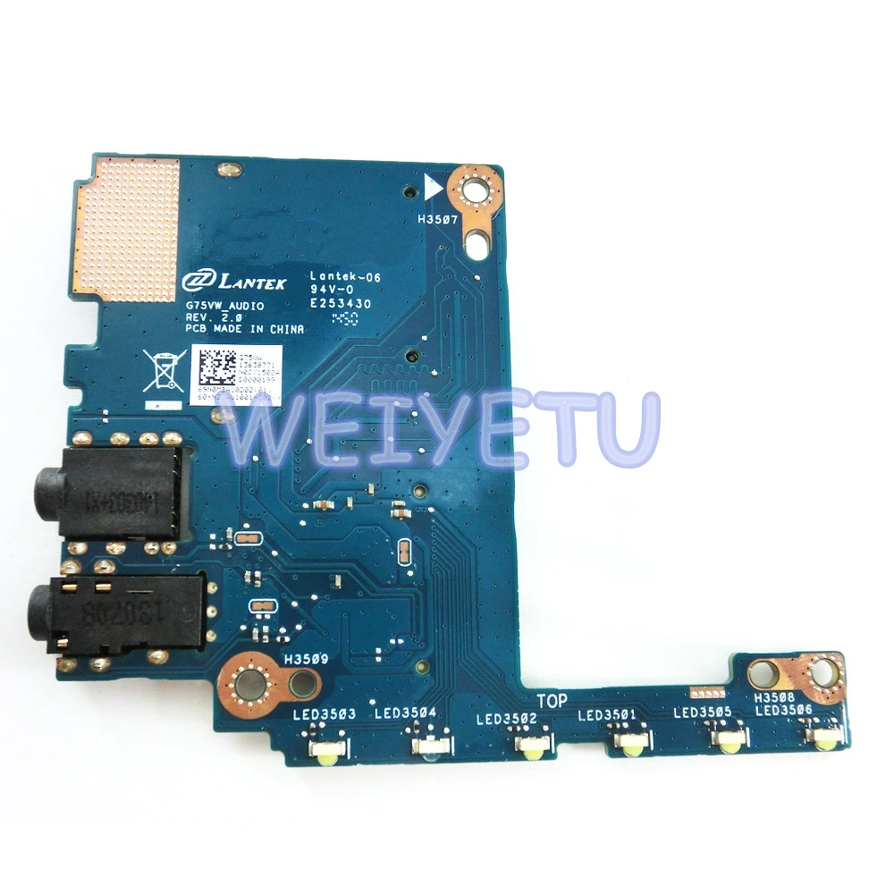 G75VW аудио Плата rev2.0 для ASUS G75V G75 AUD IO G75VW_SW работает материнская плата ноутбука |