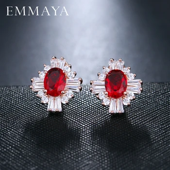 Red Cubic Zirconia Small Earrings