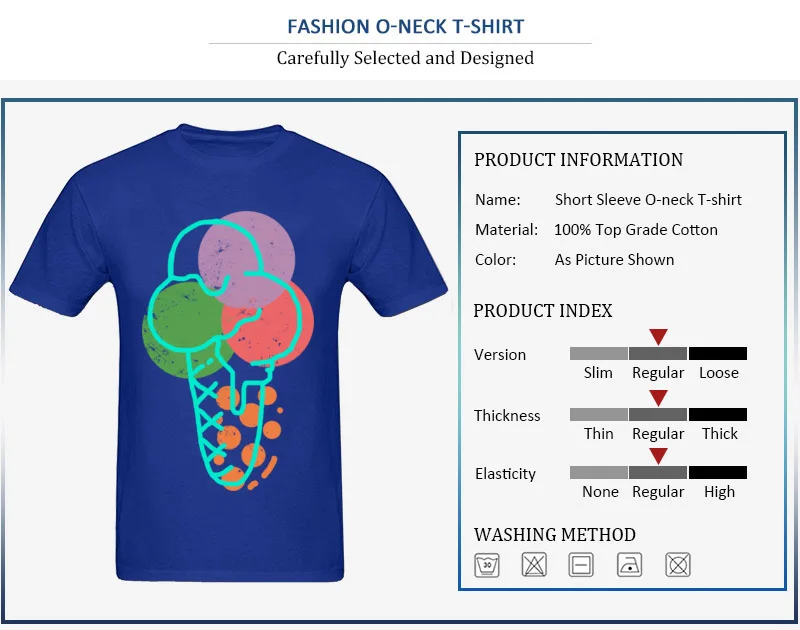 Designer Vintage Summer Ice Cream T Shirt Lovers Day O-Neck 100% Cotton Fabric Tops Shirts for Adult Tee Shirts Printed Vintage Summer Ice Cream