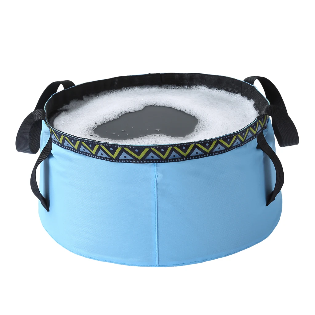Foldable Sink Wash Basin Washbasin Bucket Outdoor Camping Water Pot Bag 6/8/12L for Kayak Canoe Fishing Picnic Hiking Accessory