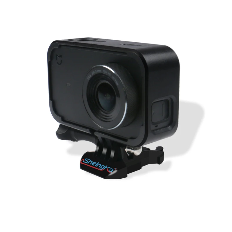 Protective Silicone cover with lens cap + Protective Frame Case Housing black for Xiaomi Mijia Mini Action Camera Accessories (8)