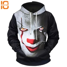 TENNEIGHT, осенние и зимние толстовки, мужские спортивные толстовки, дьявол клоун, 3D худи, большой размер, уличная походная толстовка, куртка