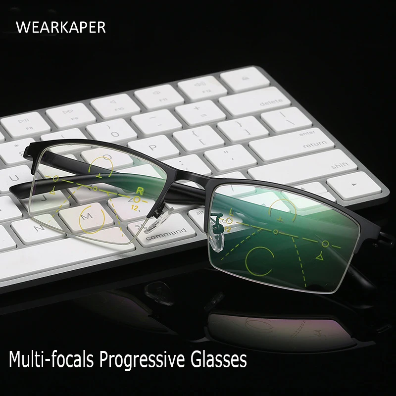 WEARKAPER сплав рамка мульти-фокусные прогрессивные очки для чтения мужские пресбиопические очки диоптрийные очки мужские+ 1,0-3,5