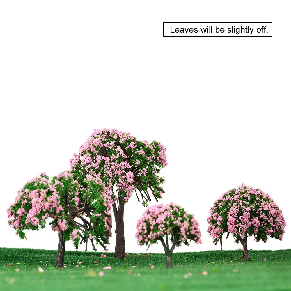 166 10 De Réduction4 Pièces Plastique Modèle Arbres Train Disposition Jardin Paysage Blanc Et Rose Fleur Arbres Miniature Jouets Pour Enfants