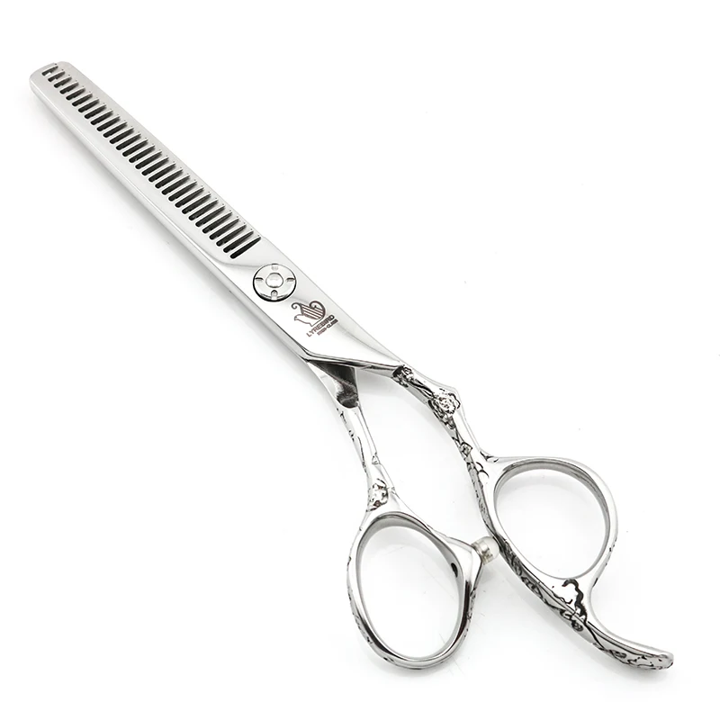 Профессиональные ножницы для волос 6 дюймов Парикмахерские ножницы для стрижки волос Роза цветок ручка lyrebird Высший - Цвет: THINNING 6INCH