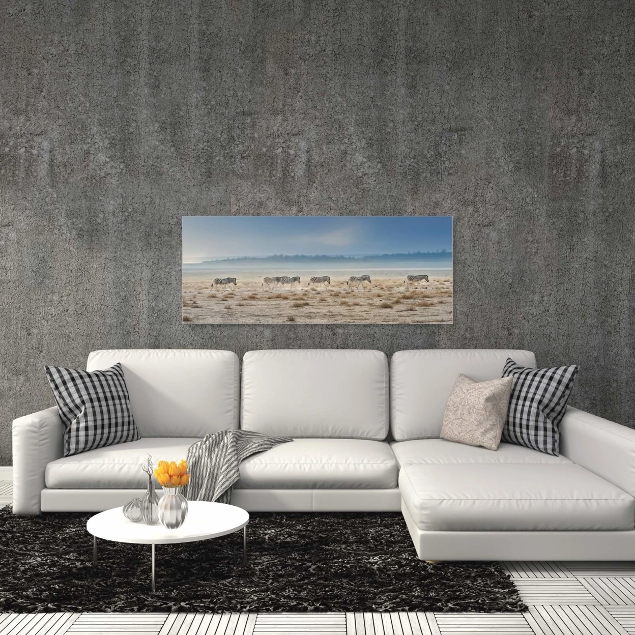 Zebra Promenade by Piet Flour - Zebra Wall Art on Metal (1)