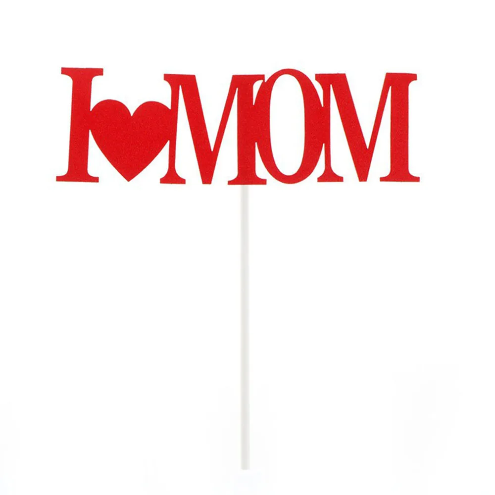 День отца день матери Happy украшение для именинного торта Торт Топ бамбуковый флаг аксессуары для день рождения свадебные принадлежности - Цвет: Red MoM