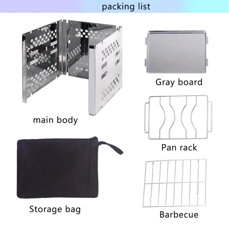 Fogão a Lenha ao ar Dobrável de Titânio Fogão a Lenha Queima para a Mochila de Piquenique Camping Livre Portátil Cozinhar Sobrevivência Caça 2 Tamanho 11 High Quality Esporte e Lazer