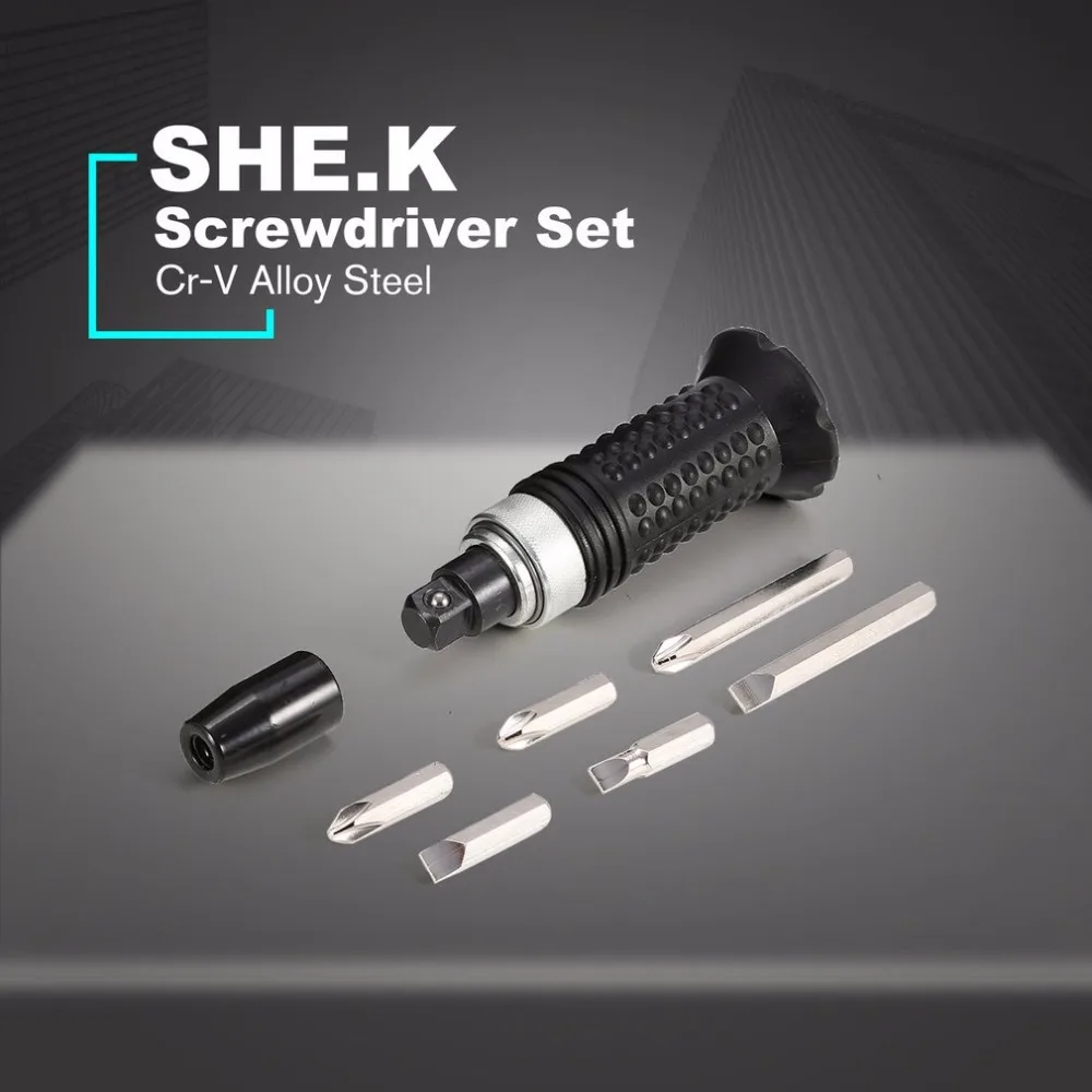 

SHE.K 7pc Screwdriver Set Phillips Slotted Bit Cr-V Steel Screw Driver Car Machine Repairing Hand Tool Kit High Torque Sale