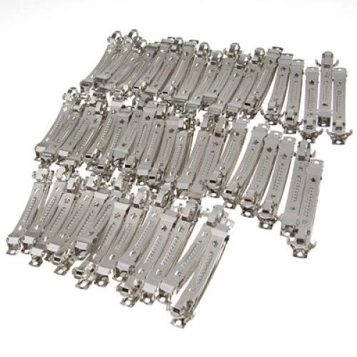 

Silver 80mm Metal French Clips Hair Bows Barrettes 50 Pcs Hot sales