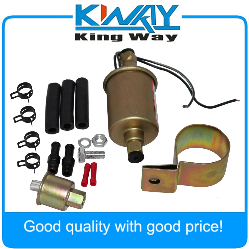 E8012S Universal Electric Fuel Pump Gas Diesel Carbureted With Installation Kits