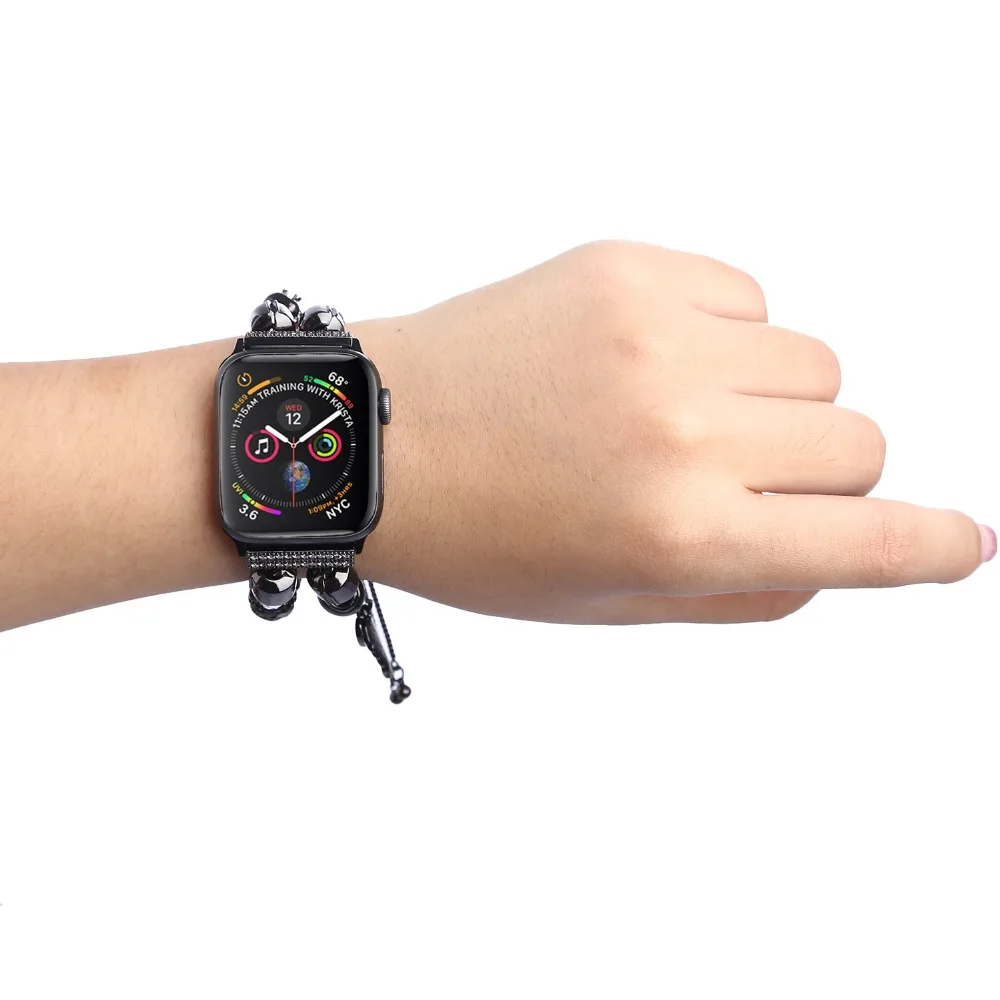 Ручной работы модный бренд ремешок для apple watch серии на возраст 1, 2, 3, 4, 5, драгоценный камень агат наручный ремешок для iwatch 38 мм 42 мм 40 мм 44 мм