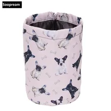 french bulldogs Barrel Cosmetic Bag Nylon huge Capacity Drawstring Toiletry Drum Wash Bags Makeup Organizer Storage face Bag