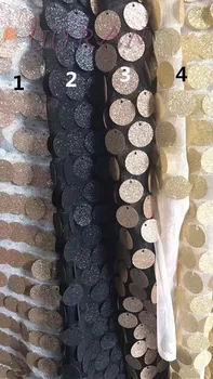 

Fashionable African guipure lace fabric Top grade embroidered lace fabric with big sequins