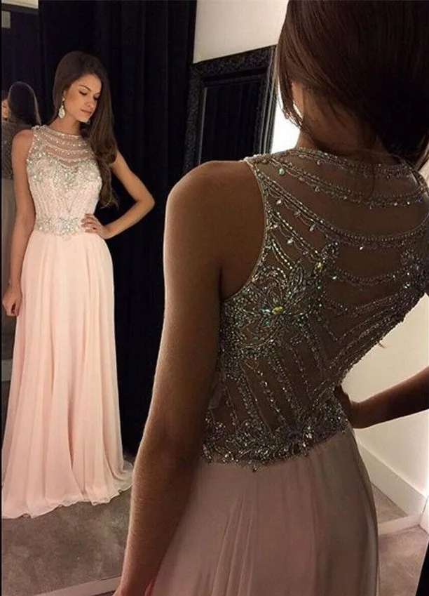 Sleeveless Scoop Neck Prom Dress