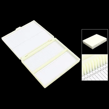 

20cm x 16cm White Plastic Rectangular 100 Slides Microscope Box