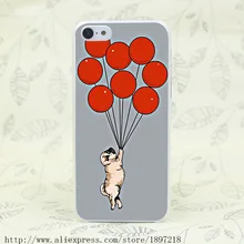 2127 Т Летать Мопс Жесткий Прозрачный Чехол для iphone 4 4S 5 5S 5C SE 6 6 s Плюс 7 7 плюс