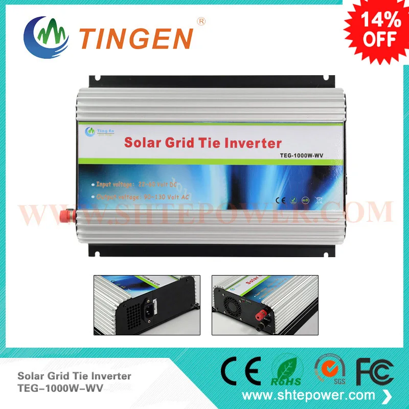 

Solar pure sine wave inverter 1000w 1kw on grid tie with LED dc 22-60v input to output ac 100v 110v 120v for home use