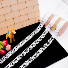 3 pçs/lote fitas de renda criativa padrões de cor branca diy fita adesiva decorativa para casa & escritório suprimentos