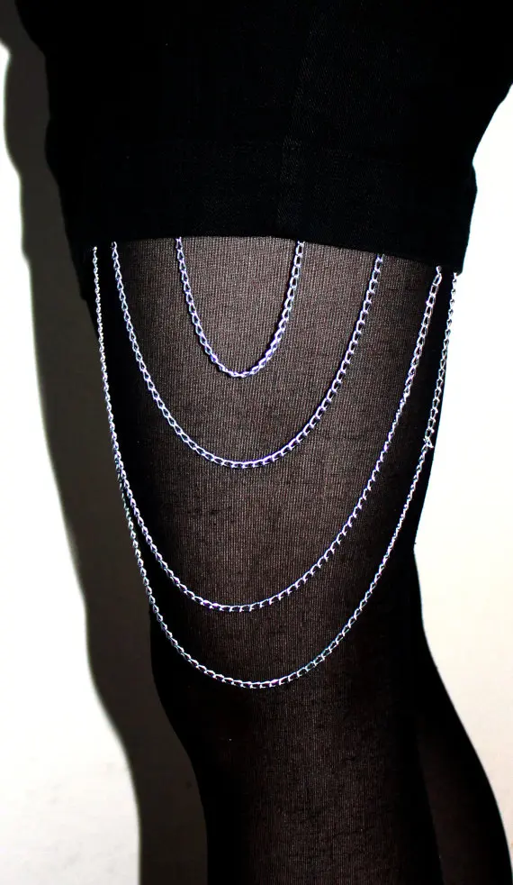 popular bohemian goddess legs Accessories Body chain silver