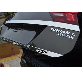 

Black Logo Stainless Steel Rear Tailgate Trunk back door Cover Trim For tiguan L 2017 2018 Car Accessories Styling