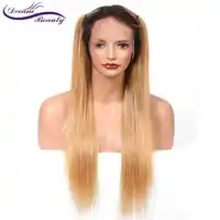 Dream Beauty ombre brazilian hair lace front wig 1b/27 Remy straight 13x6 Deep part Human Hair Wigs With Baby Hair