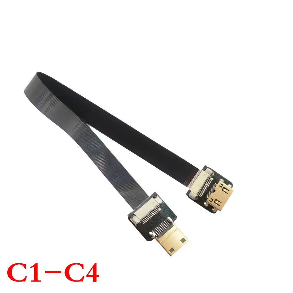 Mini HDMI Male to Mini HDMI Male FPC Flat FPV HDMI Cable 10cm 20cm 30cm 50cm 100cm for Multicopter Aerial Photography