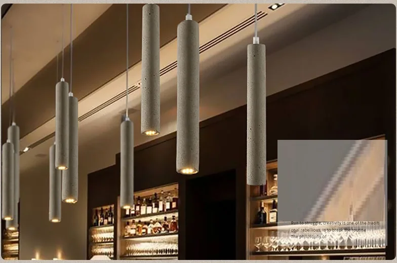 LukLoy Modern Pendant Lights Industrial Lamp Concrete Cement Cylinder Pipe Kitchen Lights Shop Bar Counter Island Lighting (3)