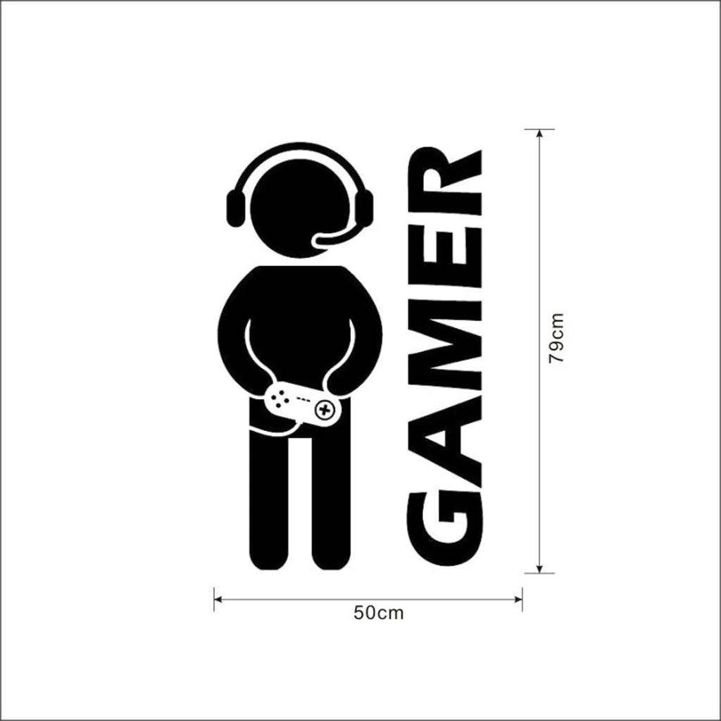 Carved Gamer Wall Stickers Vinyl Mural Wallpaper For Kids Room