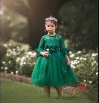 

Girls Party Dresses 2019 Summer Princess Dress Sweet Kids Lace backless Dresses Flowers Belt Girl Costume Girl Holiday Dress