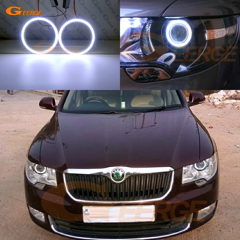 

For Skoda Superb 2008 2009 2010 2011 2012 2013 Xenon Headlight Excellent angel eyes Ultra bright COB led angel eyes kit