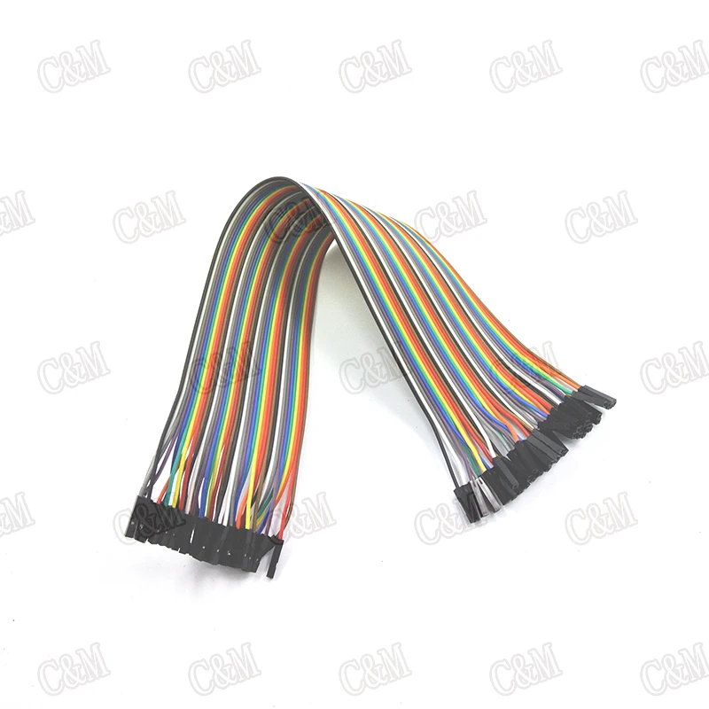 Free Shipping 40pcs 30cm 2.54mm 1p 1p Pin Color Breadboard Cable Jump