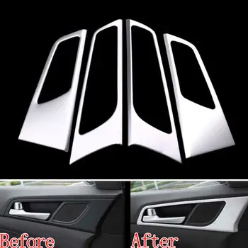 

BBQ@FUKA 4Pcs Matt Car Interior Inner Side Door Handle Bowl Cover Trim Decor Styling Fit For Hyundai Tucson 2015 Car Accessory