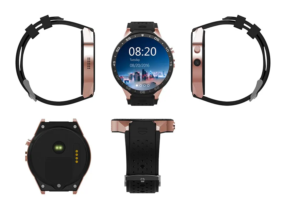 3G Kingwear KW88 Smart watch 1.39'' Amoled 400*400 Smart Watch 3G Calling 2.0MP Camera Pedometer Heart Rate