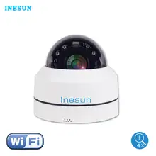 Inesun Мини WiFi камера безопасности Pan Tilt 4x Zoom PTZ камера для помещений/улицы WiFi IP купольная камера 100ft ночное видение двухстороннее аудио
