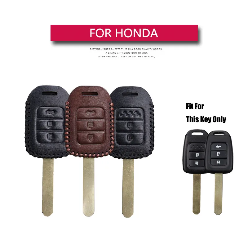 

Leather Car Key Case Cover Shell Protector For Honda Fit CRV Pilot Accord 2003-2007 HRV Civic Freed Dio Key Fob Accessories