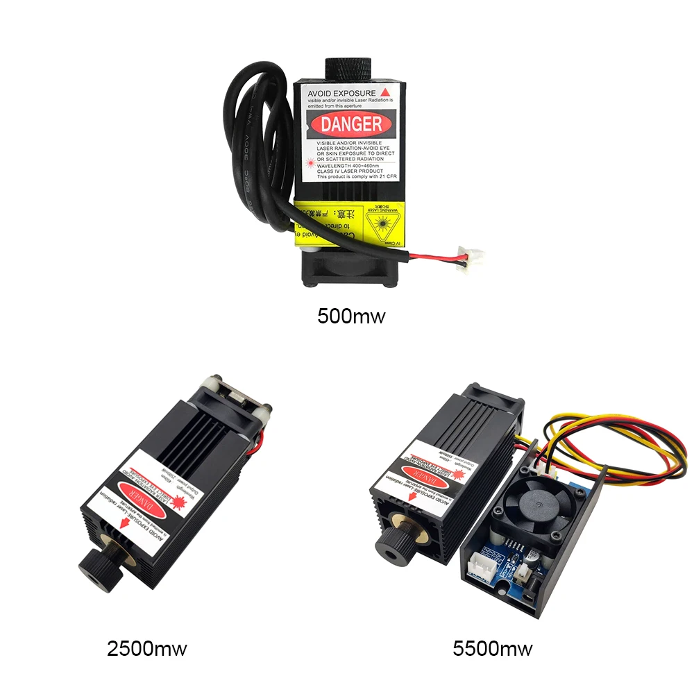 500 МВт/2500 мвт/5500 МВт 450nm сине-фиолетовый свет лазерная головка для DIY резьба гравировальный станок гравер аксессуар